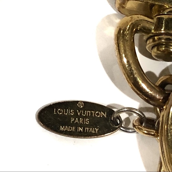 Auth Louis Vuitton Facettes M65216 Logo Gold Bag Key Charm Keychain Key Holder - Picture 8 of 11